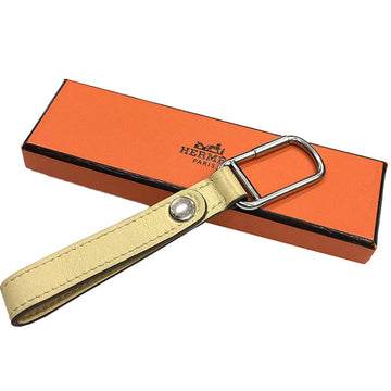 HERMES key ring chain charm serie leather lemon yellow wallet accessory aq2428