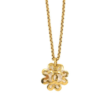 Chanel flower coco mark necklace gold 95P vintage accessories