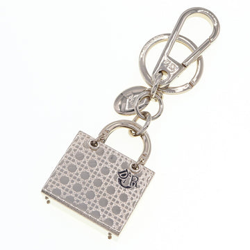 CHRISTIAN DIOR Dior Keychain Lady Motif Gold Metal Bag Charm Key Ring Ladies Canage Stitch