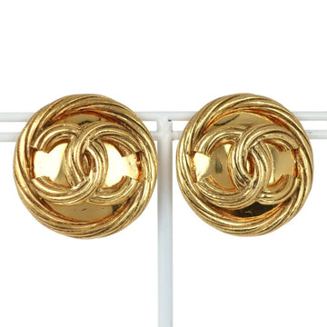 CHANEL here mark earrings vintage gold plated 93P ladies