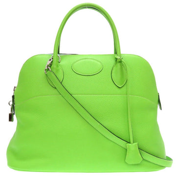 Hermes Bolide 35 Taurillon Clemence Apple Green G Engraved Handbag