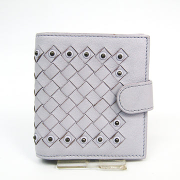 BOTTEGA VENETA Intrecciato Women's Leather Studded Wallet [bi-fold] Light Purple