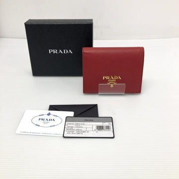 PRADA 1MV204 Saffiano Folding Wallet Red
