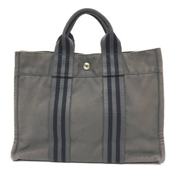 HERMES Four-toe PM tote bag hand gray canvas