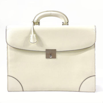 VALEXTRA Briefcase Business Bag Leather Men's White