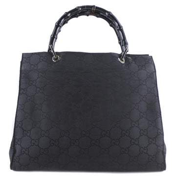 Gucci Bamboo 002-1010 GG Canvas Black Unisex Tote Bag