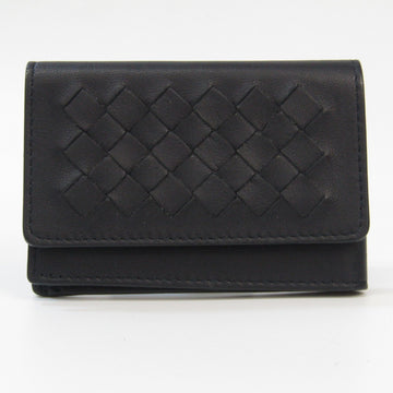 Bottega Veneta Intrecciato Leather Card Case Navy