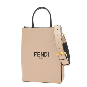 FENDI Bag 2Way Leather Pink Beige 8BH382
