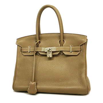 Hermes Birkin Birkin 30 O Stamp Women's Togo Leather Handbag Etoupe Gray