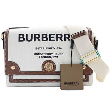 BURBERRY bag Lady's shoulder canvas leather horse ferry print natural tongue 8030249 white brown