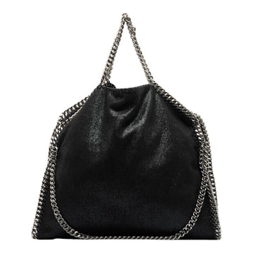 STELLA MCCARTNEY Falabella Chain Handbag Shoulder Bag Black Polyester Women's