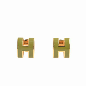 Hermes pop ash earrings green gold metal