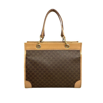CELINE Macadam Blason Triomphe Pattern Logo Hardware Leather Genuine Handbag Mini Tote Bag Brown