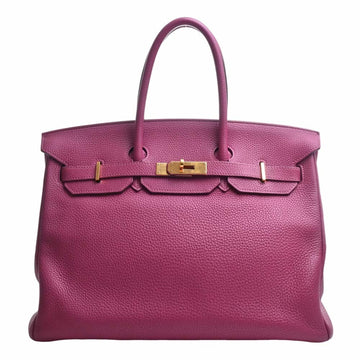 HERMES Taurillon Clemence Birkin 35 Handbag Pink Ladies