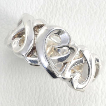 TIFFANY Triple Loving Heart Silver Ring No. 6.5 Total Weight Approximately 5.6g Jewelry