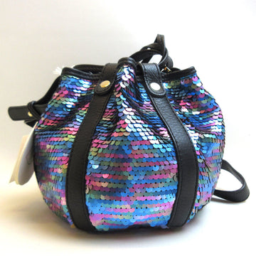 SEE BY CHLOE  Vicky Evening Multicolor Drawstring Mini Shoulder Bag Pochette Tassel Women's Sequins Leather