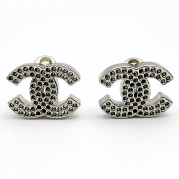 CHANEL Earrings Coco Mark Punching Accessories Silver Fashion Women's Men's 03P