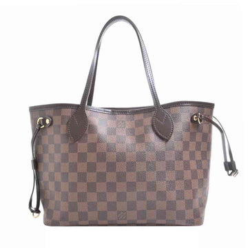 Louis Vuitton Damier Neverfull PM Tote Bag Brown PVC Leather