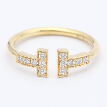 TIFFANYPolished  T Wire Ring Diamond US 6.5 18K Yellow Gold Band Ring BF558344