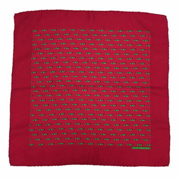 HERMES Petit Scarf Muffler Carre 45 Bird Pattern Silk 100% Pocket Square Neckerchief Red