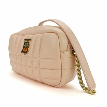 BURBERRY Shoulder Bag Lola Camera Quilted Leather Pink Women's
