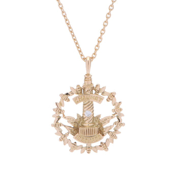 CHAUMET Diamond Necklace Hallmark Women's K18 Yellow Gold
