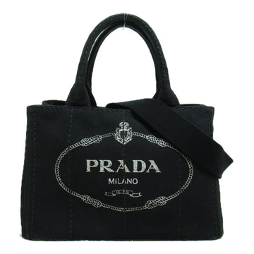 PRADA 2way Canapa bag Black canvas