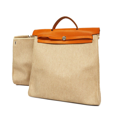 Hermes Her Bag 2way Bag Ale Bag MM B Engraved Women's Toile H Handbag,Sh