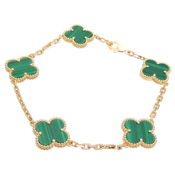 VAN CLEEF & ARPELS Alhambra Malachite Women's Bracelet VCARL80900 750 Yellow Gold