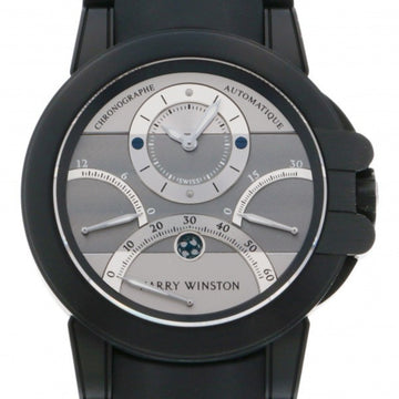 HARRY WINSTON Ocean Triretro Chronograph Black Zarium OCEACT44ZZ006 Gray/Silver Dial Watch Men's