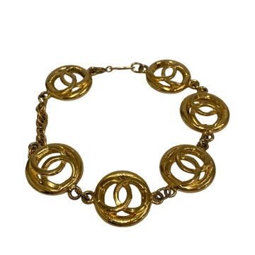CHANEL Vintage Coco Mark Logo Motif Bracelet Bangle Accessory Gold