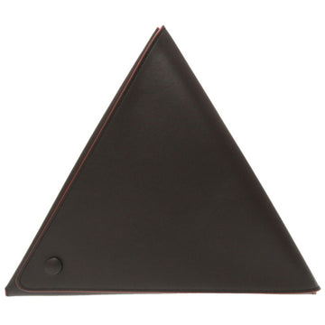 BOTTEGA VENETA Triangle Leather Black Clutch Bag