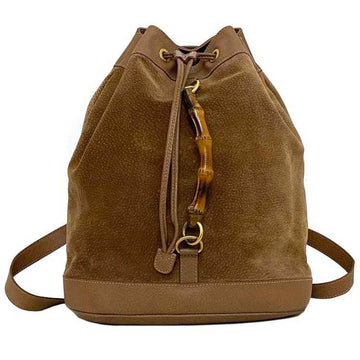 GUCCI backpack brown bamboo 003 2855 0043 0 leather suede  baguette ladies men's bag