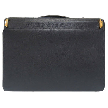 Hermes Vintage Kushbel Navy Gold Hardware Handbag Bag Blue 0117 HERMES