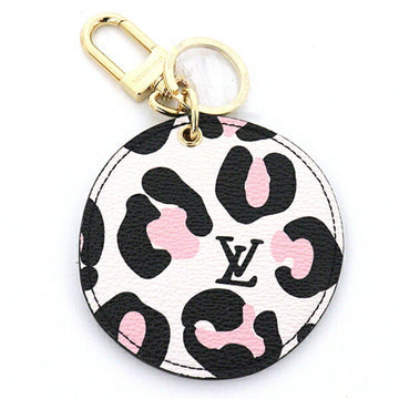 LOUIS VUITTON Porto Cle Illustre Wild at Heart Keyring Keychain Bag Charm MP3070 Pink Black