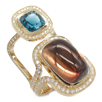 HERMES Quartz Ring Special Order Ring Ring Ring Brown Blue K18PG[Rose Gold] Brown Blue