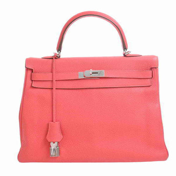 Hermes Taurillon Clemence Kelly 35 Handbag Pink