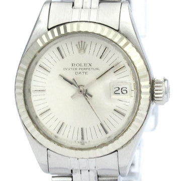 ROLEXVintage  Oyster Perpetual Date 6917 White Gold Steel Ladies Watch BF562482