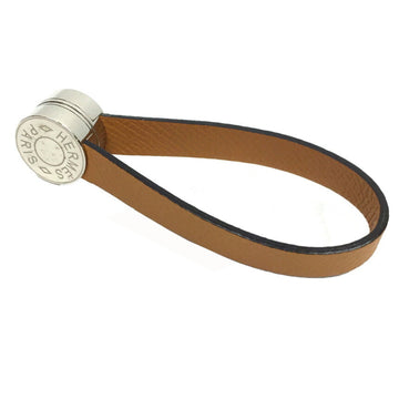 HERMES Glove Holder Bag Charm Keychain Key Ring Malice Camel Brown Epson Serie MALICE Small aq3603
