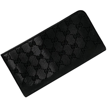 GUCCI Long Wallet Black Imprime 245978 PVC Leather  Coated Men's Women's GG Pattern