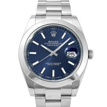 ROLEX Datejust 41 126300 Bright Blue/Bar Dial Watch Men's