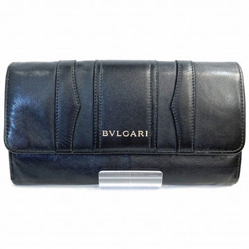 BVLGARIBulgari  AL・G12・33772 Black Leather Bifold Wallet Men's