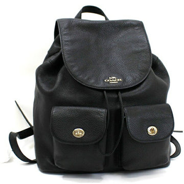 COACH Rucksack Backpack Peppled Leather Black F29008  Men's Women's