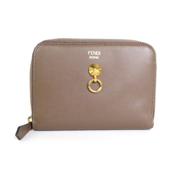 FENDI Bifold Wallet Visor Way Leather Brown Women's 8M0401-6GM