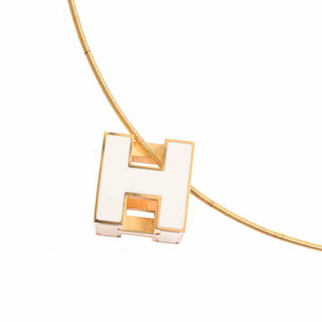 Hermes H cube necklace white metal
