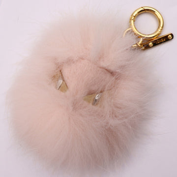 FENDI Monster Bag Bugs Keychain 7AR688 Fur Metal Leather Pink Series Gold Hardware Bugseye Key Ring Charm