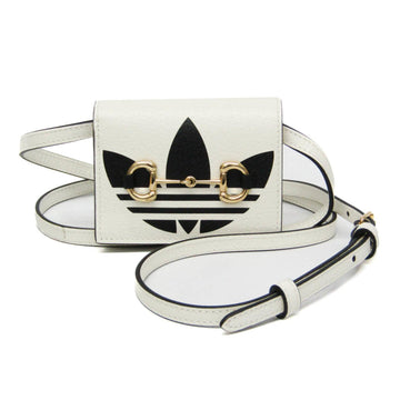 GUCCI X Adidas With Hose Bit 702248 Women's Leather Chain/Shoulder Wallet Black,White