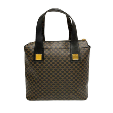 CELINE Vintage Macadam Blason Triomphe Pattern Logo Hardware Leather Genuine Handbag Tote Bag Black