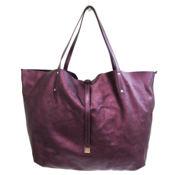 TIFFANY Reversible Women's Leather,Suede Tote Bag Metallic Purple