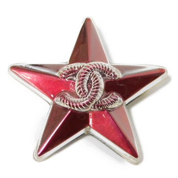 CHANEL Brooch Star Coco Mark Plastic Wine Red A18A CC Resin Bordeaux Men's Women's Accessories Jewelry